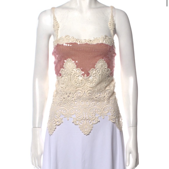 MAJOR ISO paco rabanne sequin lace panel top! - Picture 1 of 1